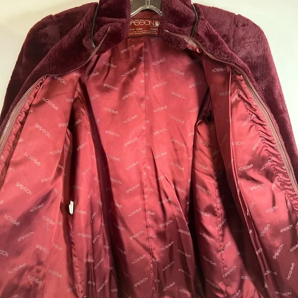 Vtg Sasson Juniors Sz 9 Full Zip Faux Fur Coat - Picture 10 of 16